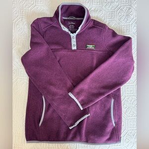 Women’s L.L. Bean Sweater Pullover Maroon Quarter-Button